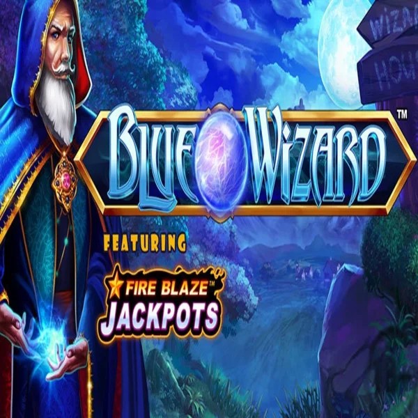 Blue Wizard Fire Blaze Jackpots game by Rarestone Gaming – logo hosted on Spinfin Casino