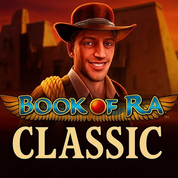 Book of Ra Classic online game logo by Novomatic on spinfin.eu