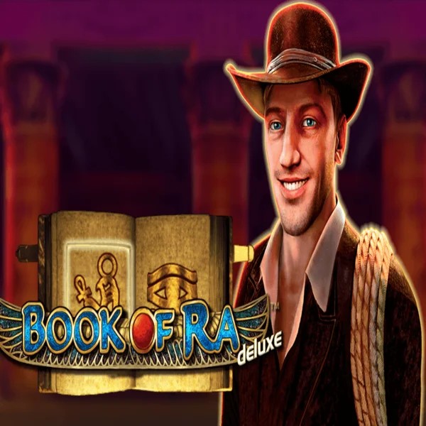 Book of Ra Deluxe casino game by Novomatic – featured logo at Spinfin Casino
