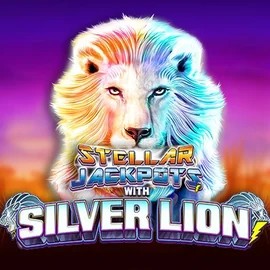 Stellar Jackpots with Silver Lion online game logo by Lightning Box Game on spinfin.eu
