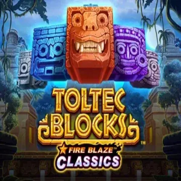 Fire Blaze: Toltec Blocks online game logo by Rarestone Gaming on spinfin.eu