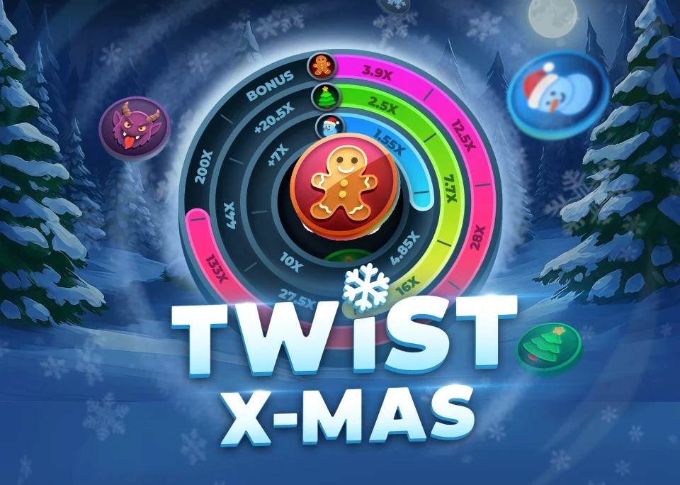 Twist X-mas slot logo by InOut at Spinfin Casino